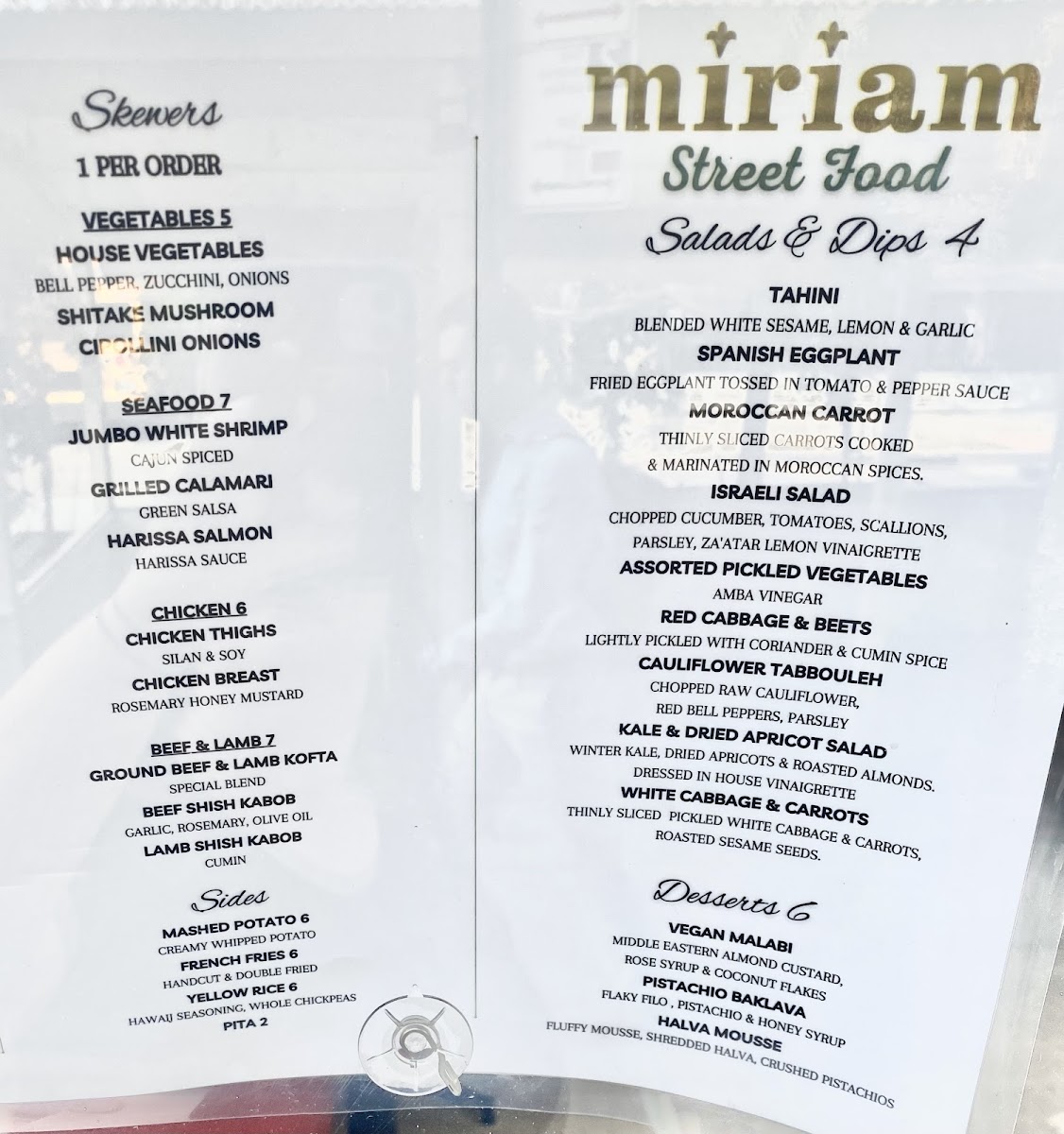 Miriam Restaurant Menu - Image 2